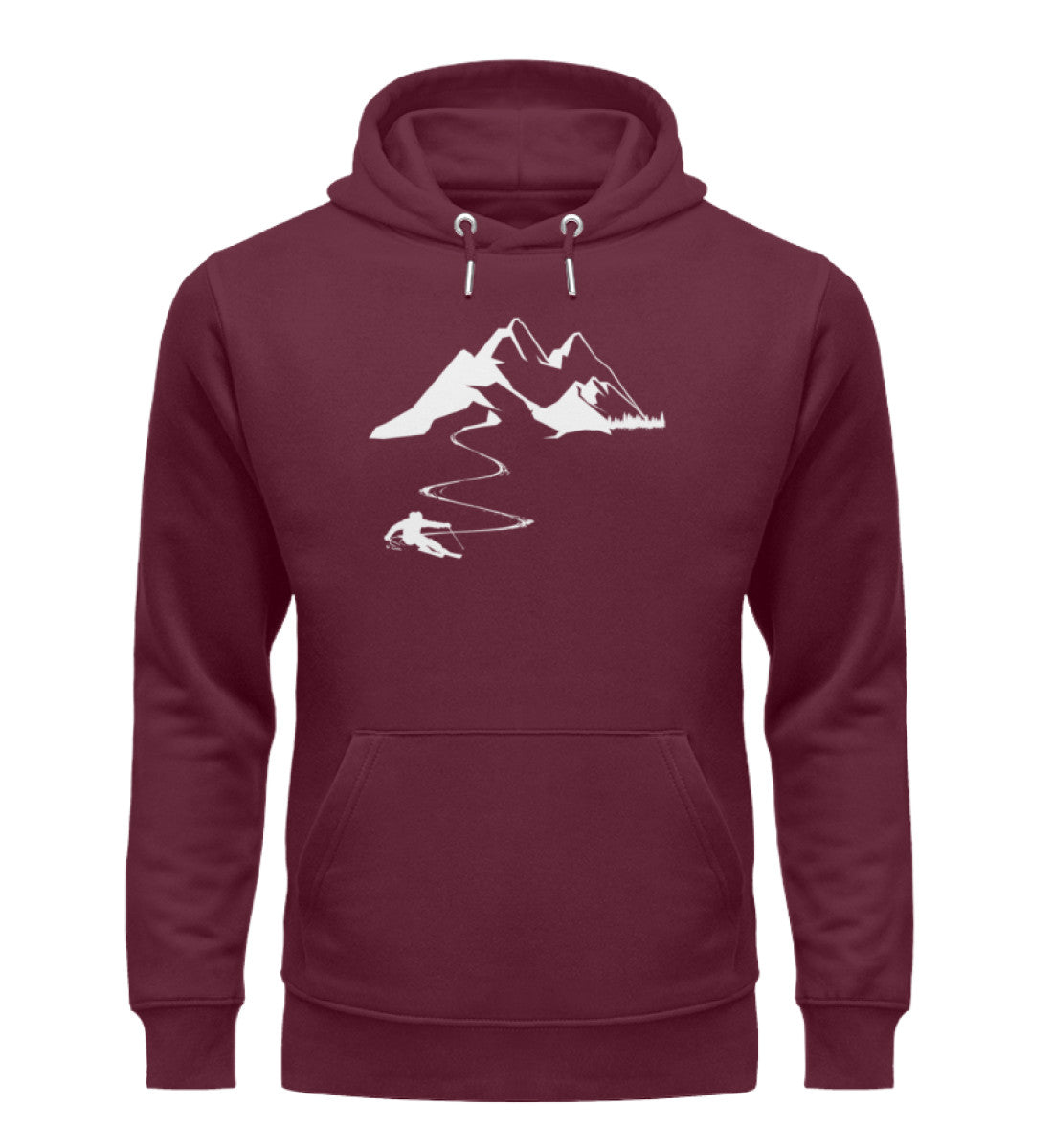 Skisüchtig -Unisex Premium Organic Hoodie Weinrot