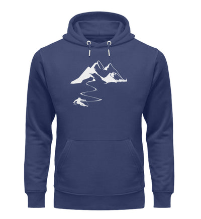 Skisüchtig -Unisex Premium Organic Hoodie Navyblau