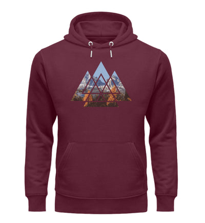 Berge Abstrakt - Unisex Premium Organic Hoodie berge wandern Weinrot