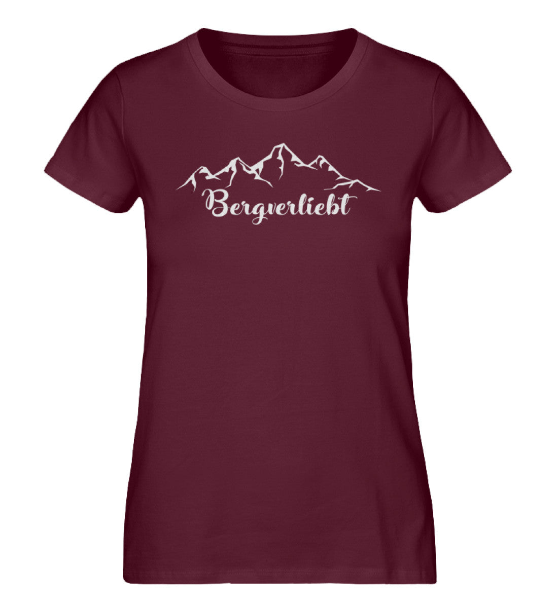 Bergverliebt. - Damen Organic T-Shirt berge wandern Weinrot