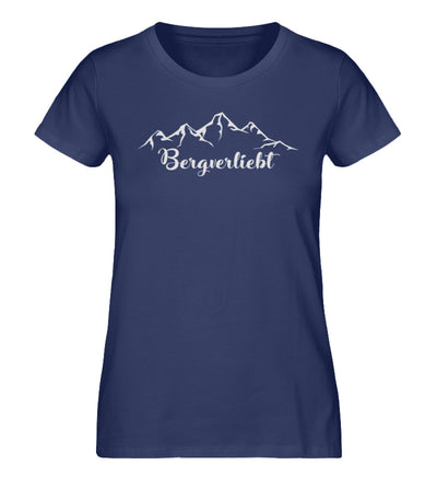 Bergverliebt. - Damen Organic T-Shirt berge wandern Navyblau