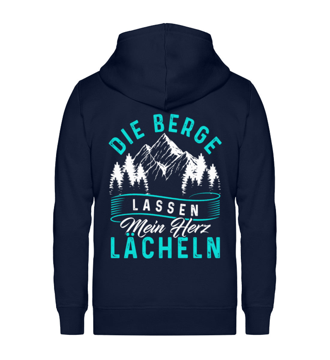 Berge lassen mein Herz lächeln - Unisex Premium Organic Sweatjacke berge Navyblau