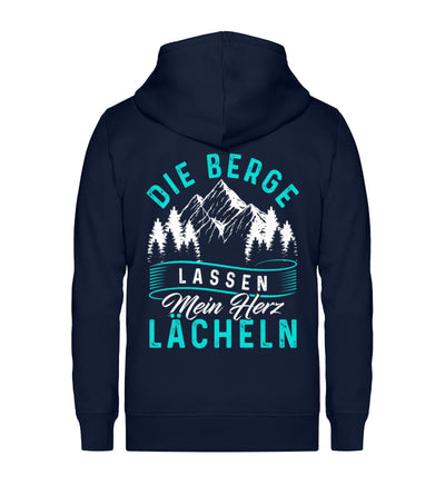 Berge lassen mein Herz lächeln - Unisex Premium Organic Sweatjacke berge Navyblau