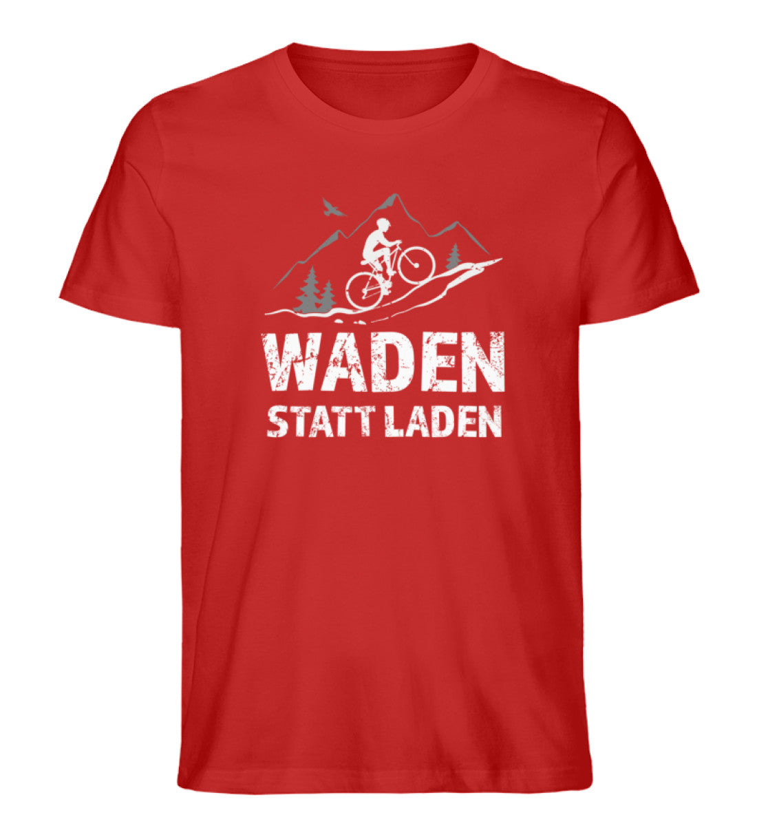 Waden statt laden - Herren Organic T-Shirt fahrrad mountainbike Rot