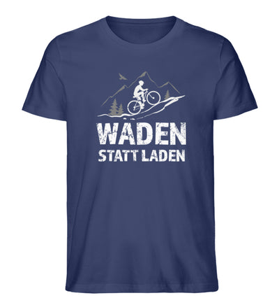 Waden statt laden - Herren Organic T-Shirt fahrrad mountainbike Navyblau