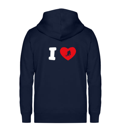 I Love Ski - Unisex Premium Organic Sweatjacke klettern ski Navyblau