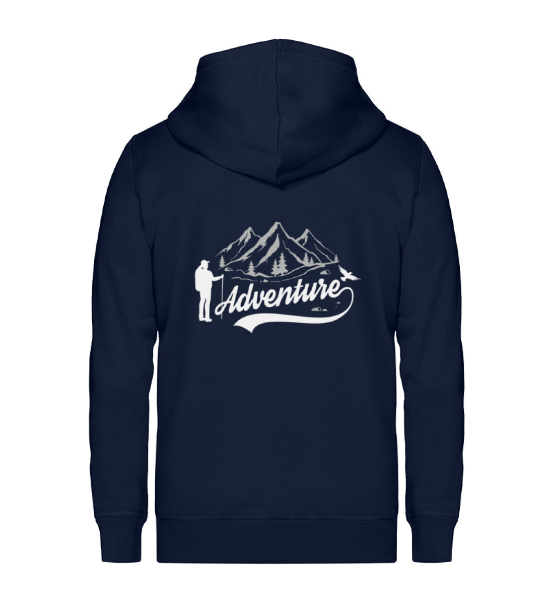 Adventure - Unisex Premium Organic Sweatjacke berge camping wandern Navyblau