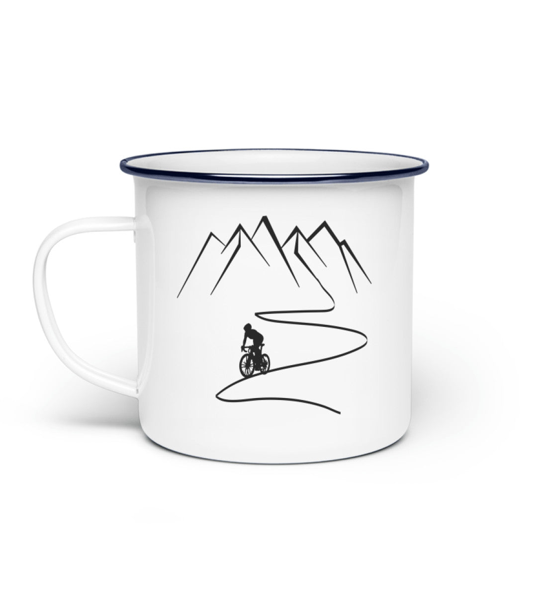 Mountainbiken und Berge - Emaille Tasse mountainbike