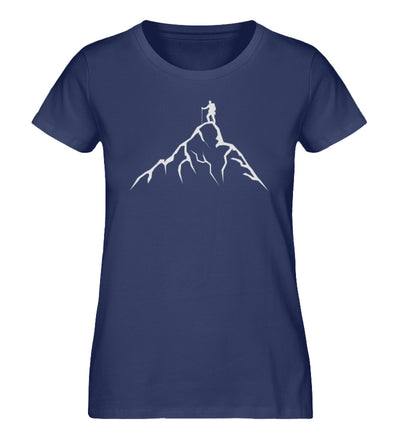 Gipfelsteiger - Damen Organic T-Shirt berge klettern wandern Navyblau