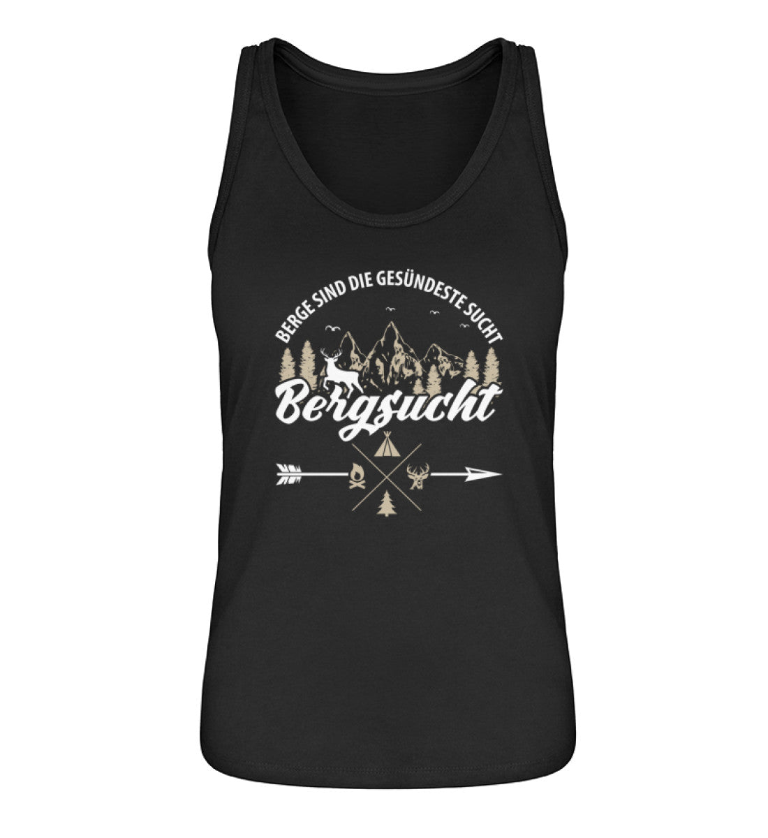 Bergsucht - Damen Organic Tanktop berge klettern Schwarz