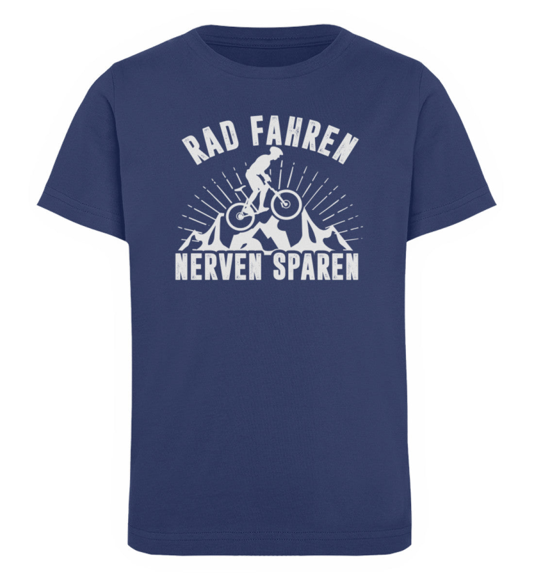 Rad fahren Nerven sparen - Kinder Premium Organic T-Shirt fahrrad Navyblau