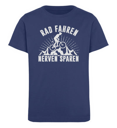 Rad fahren Nerven sparen - Kinder Premium Organic T-Shirt fahrrad Navyblau