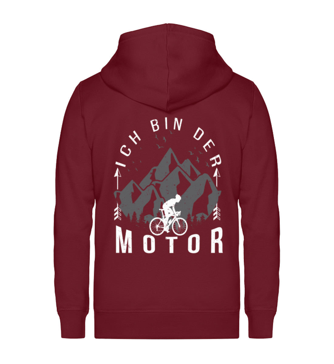 Ich Bin Der Motor - Unisex Premium Organic Sweatjacke fahrrad mountainbike Weinrot