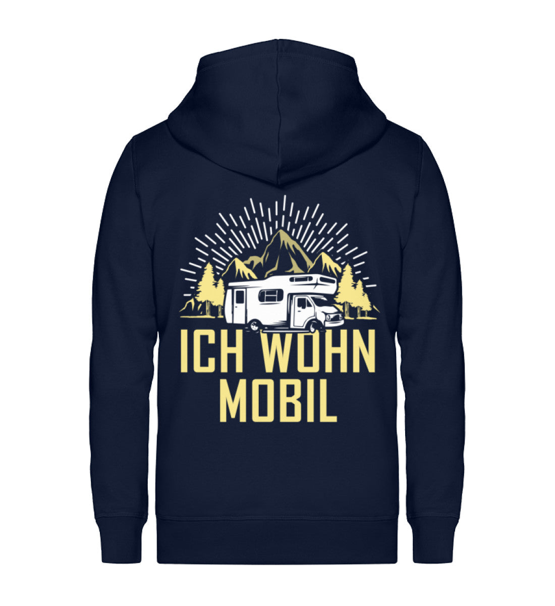 Ich wohn mobil - Unisex Premium Organic Sweatjacke camping Navyblau