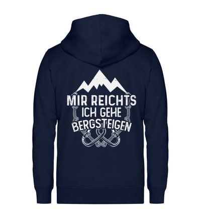 Mir reichts ich geh bergsteigen - Unisex Premium Organic Sweatjacke berge klettern Navyblau