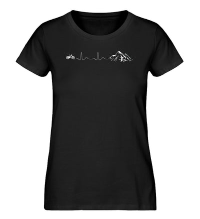 Herzschlag Berge und Bike - Damen Premium Organic T-Shirt mountainbike Schwarz