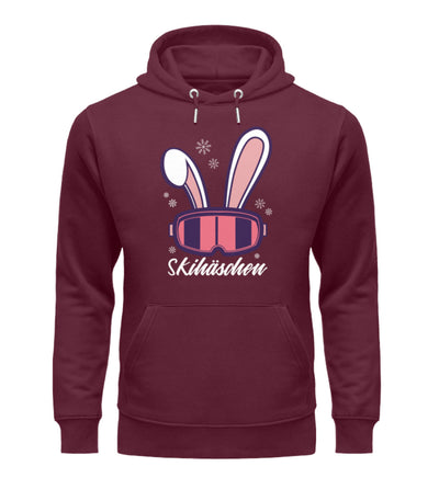 Skihäschen - Unisex Premium Organic Hoodie Weinrot