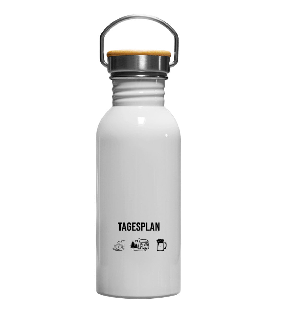 Tagesplan Kaffee, Camping und Bier - Edelstahl Trinkflasche camping Default Title