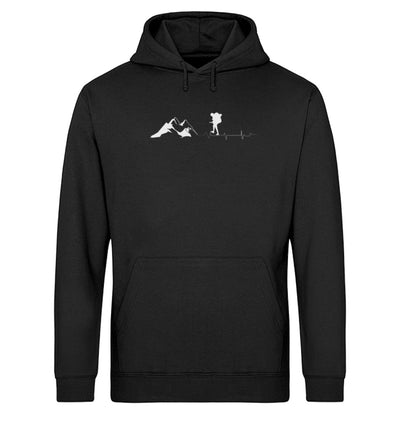 Herzschlag Wandern - Unisex Organic Hoodie berge wandern Schwarz