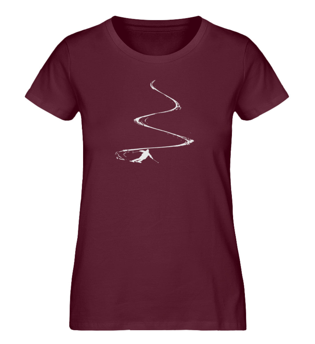 Skibrettln - Damen Organic T-Shirt ' ski Weinrot