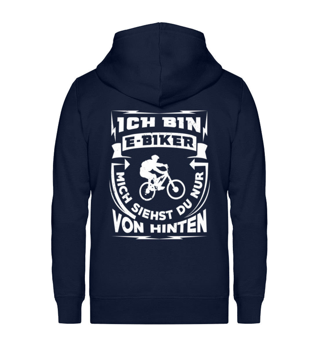 Bin ein E-BIker - Siehst mich von ~ - Unisex Premium Organic Sweatjacke Navyblau