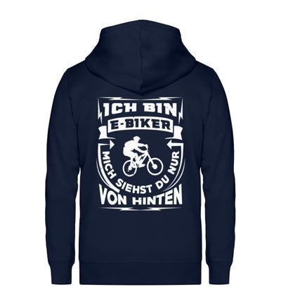 Bin ein E-BIker - Siehst mich von ~ - Unisex Premium Organic Sweatjacke Navyblau