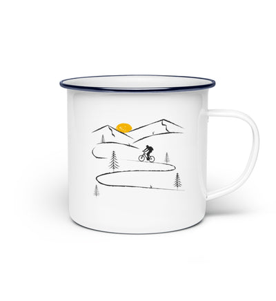 Kurvenbiker - Emaille Tasse fahrrad mountainbike Default Title