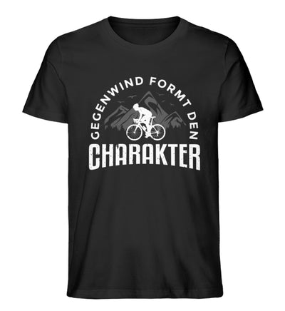 Gegenwind formt den Charakter - Herren Premium Organic T-Shirt fahrrad mountainbike Schwarz