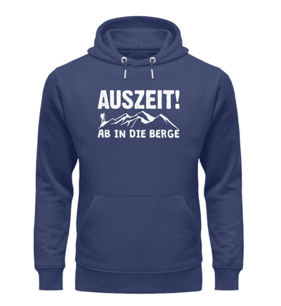 Auszeit, ab in die Berge - Unisex Premium Organic Hoodie berge wandern Navyblau