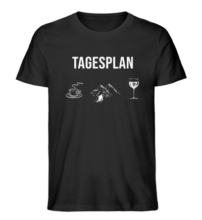 Tagesplan Kaffee, Ski und Wein - Herren Premium Organic T-Shirt Schwarz