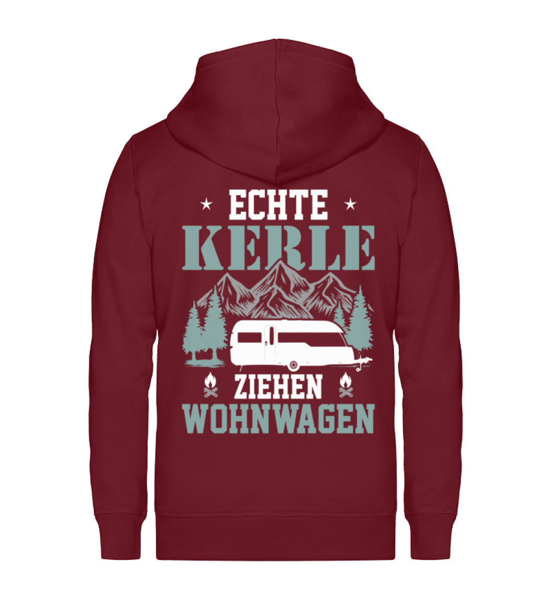 Echte Kerle ziehen Wohnwagen - Unisex Premium Organic Sweatjacke camping Weinrot