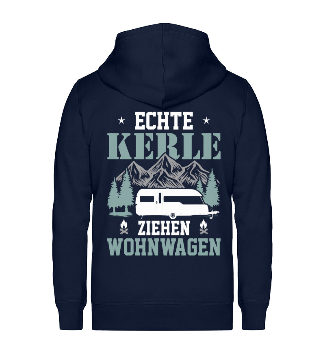 Echte Kerle ziehen Wohnwagen - Unisex Premium Organic Sweatjacke camping Navyblau