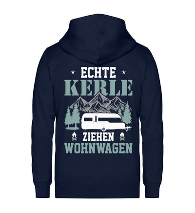 Echte Kerle ziehen Wohnwagen - Unisex Premium Organic Sweatjacke camping Navyblau