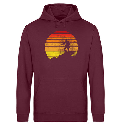 Vintage Wanderer - Unisex Organic Hoodie wandern Weinrot