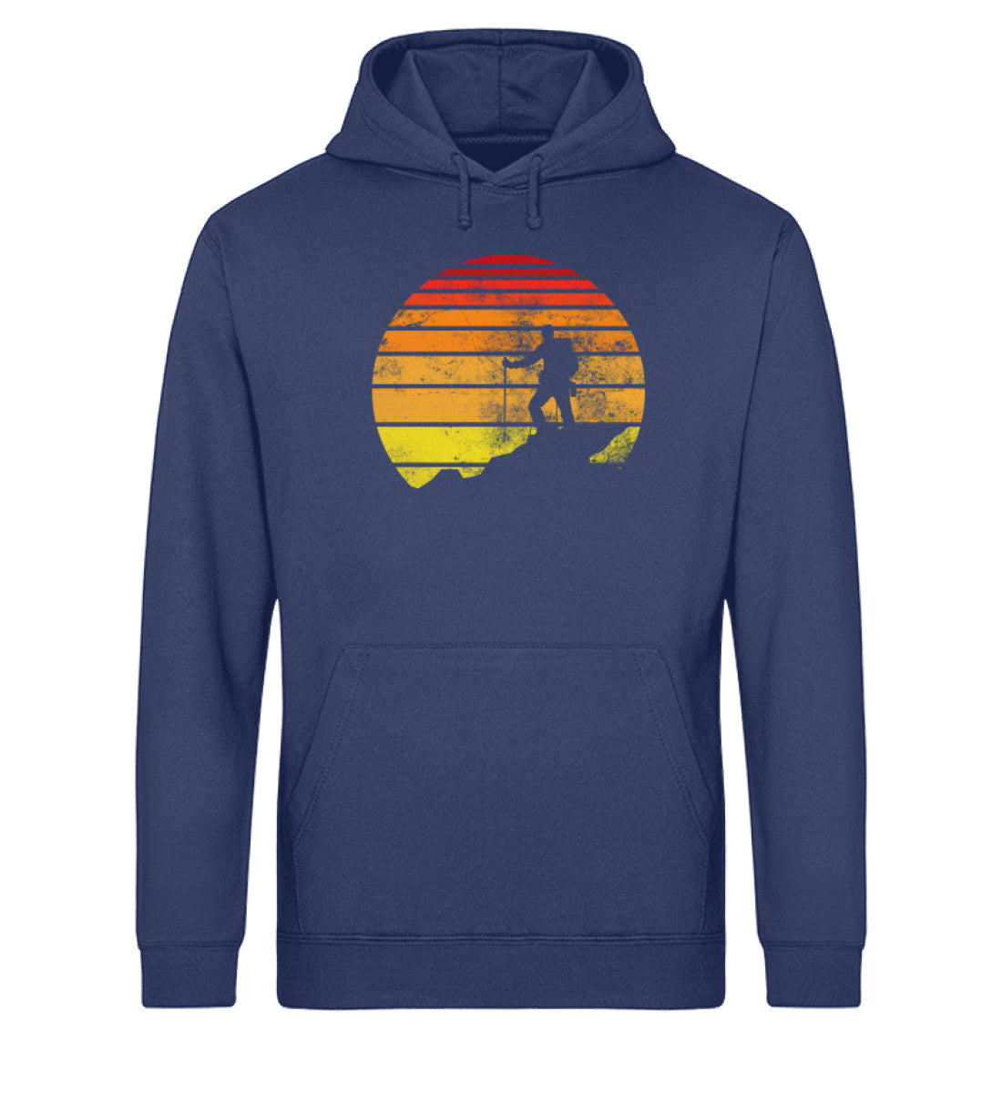 Vintage Wanderer - Unisex Organic Hoodie wandern Navyblau