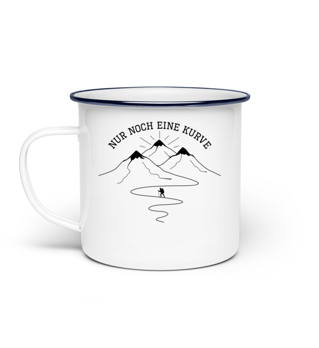 Nur noch eine Kurve - Emaille Tasse berge wandern Default Title