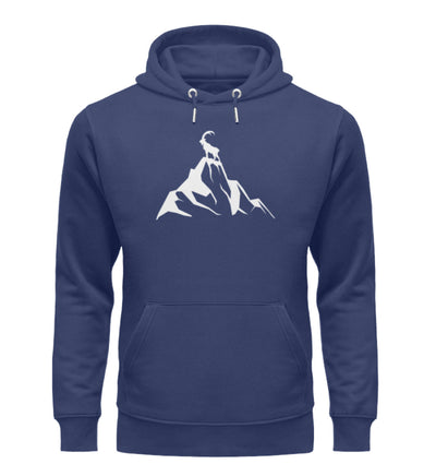 Steinbock am Berg -Unisex Premium Organic Hoodie Navyblau