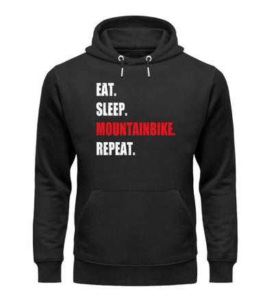 Eat Sleep Mountainbike Repeat - Unisex Premium Organic Hoodie mountainbike Schwarz