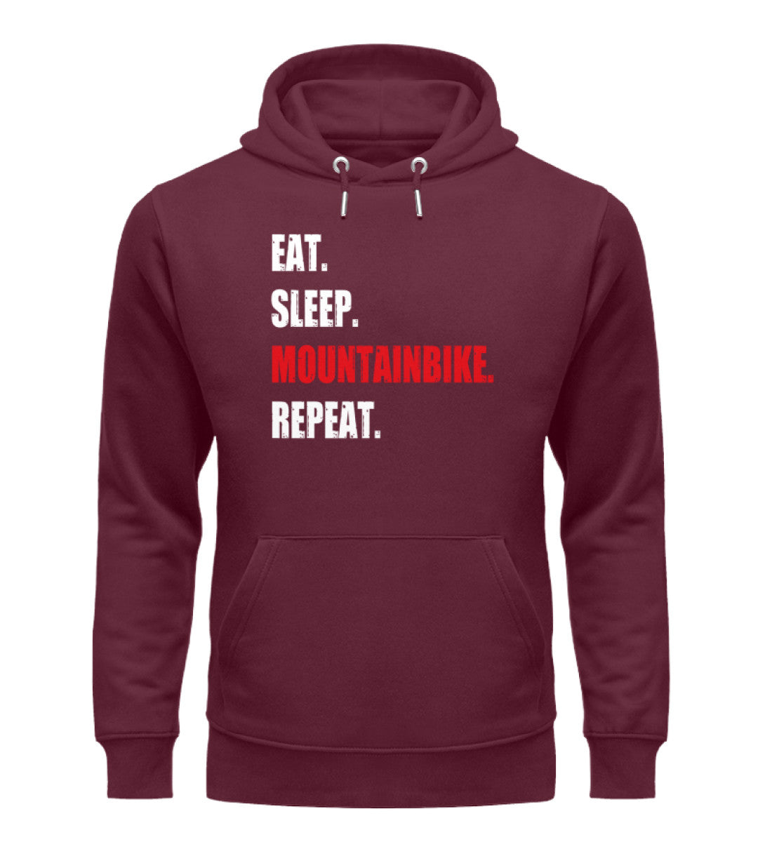 Eat Sleep Mountainbike Repeat - Unisex Premium Organic Hoodie mountainbike Weinrot