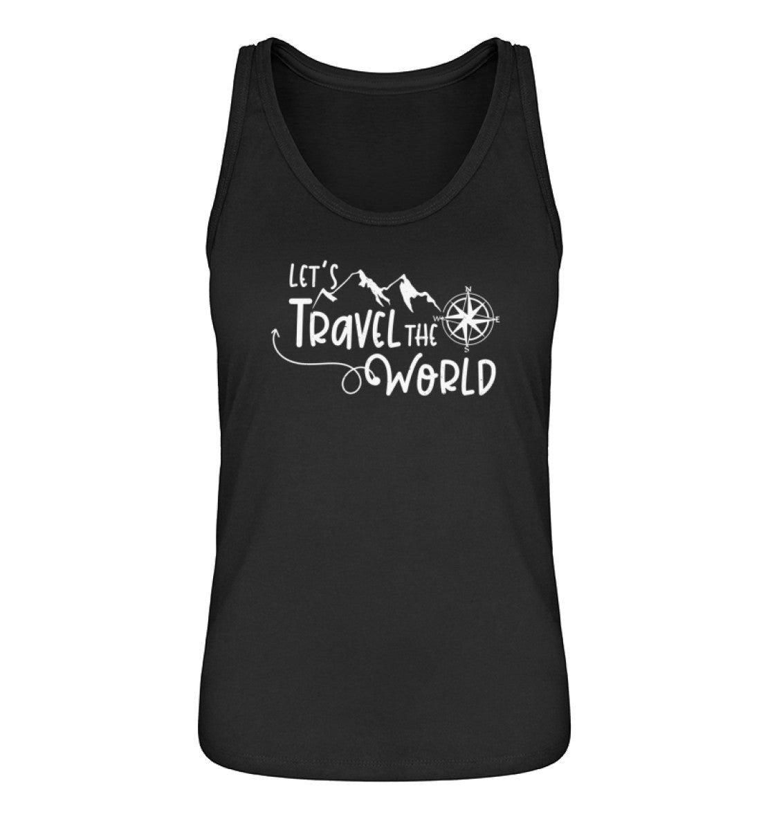 Lets travel the world - Damen Organic Tanktop camping wandern Schwarz