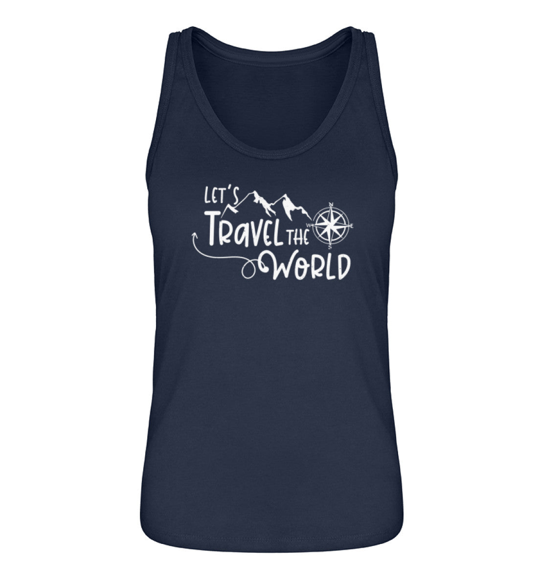 Lets travel the world - Damen Organic Tanktop camping wandern Navyblau