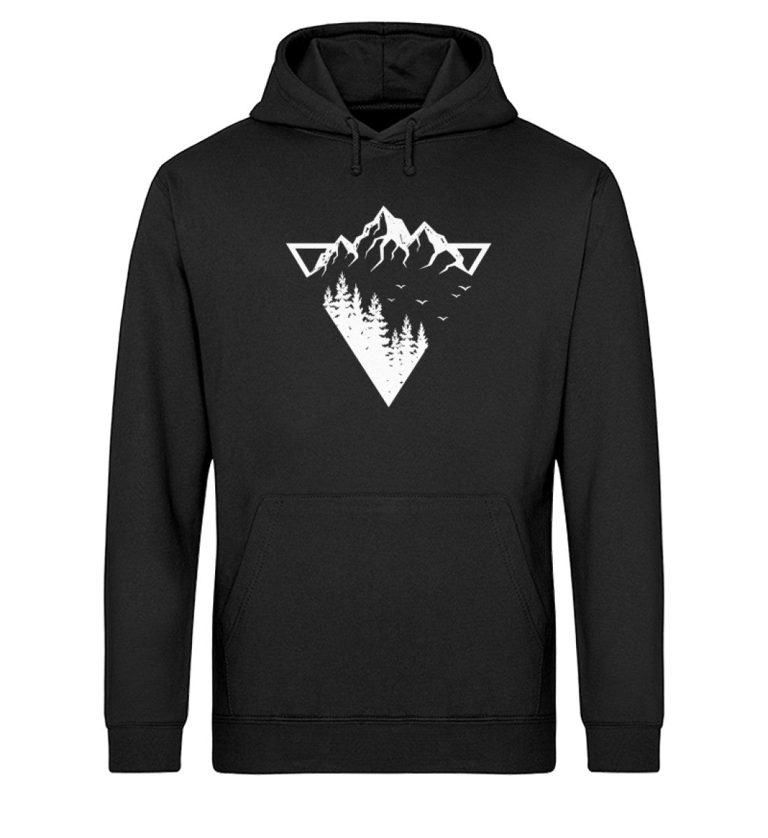 Berge - Geometrisch - Unisex Organic Hoodie berge camping wandern Schwarz