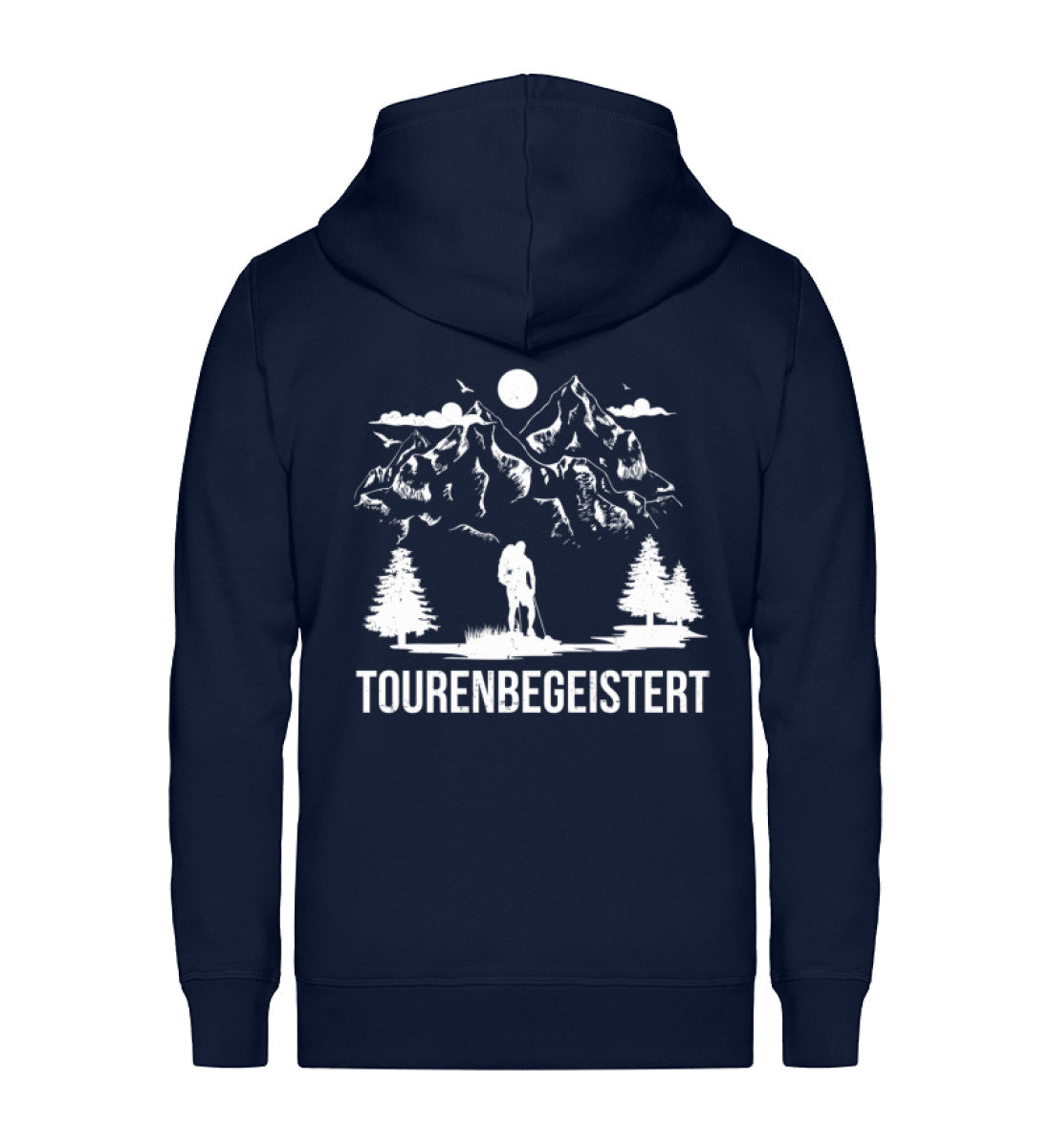 Tourenbegeisterung - Unisex Premium Organic Sweatjacke wandern Navyblau