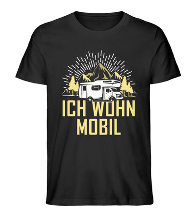 Ich wohn mobil - Herren Premium Organic T-Shirt camping Schwarz