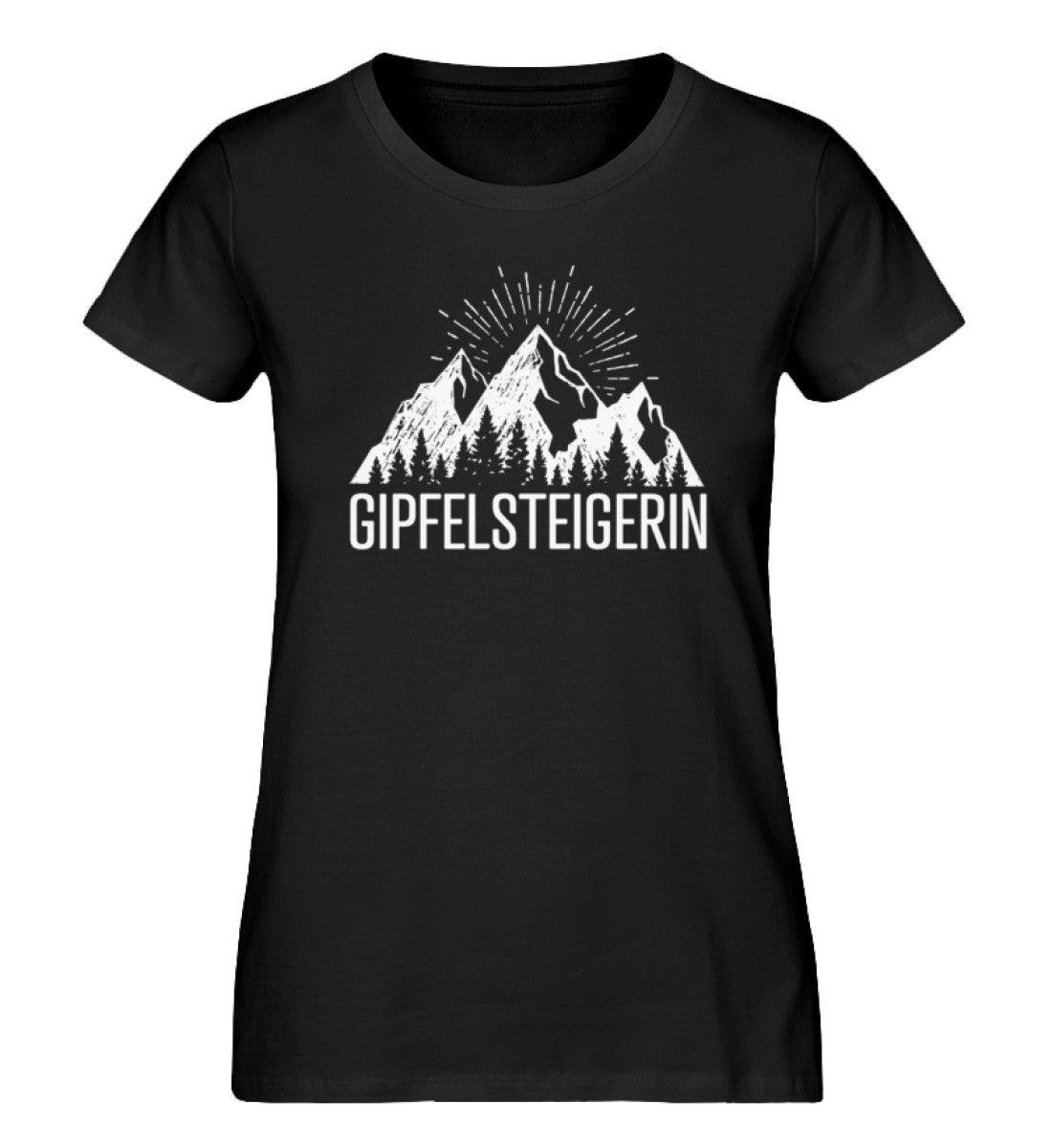 Die Gipfelsteigerin - Damen Premium Organic T-Shirt berge klettern wandern Schwarz