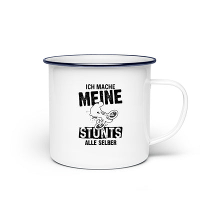 Ich mache meine Stunts alle selbst - Emaille Tasse mountainbike