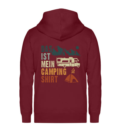 Das ist mein Camping Shirt - Unisex Premium Organic Sweatjacke camping Weinrot