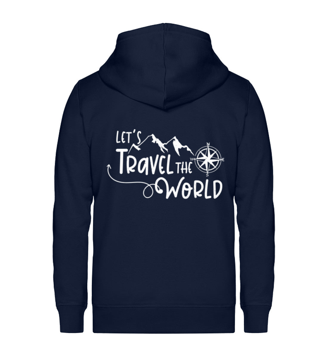 Lets travel the world - Unisex Premium Organic Sweatjacke camping wandern Navyblau