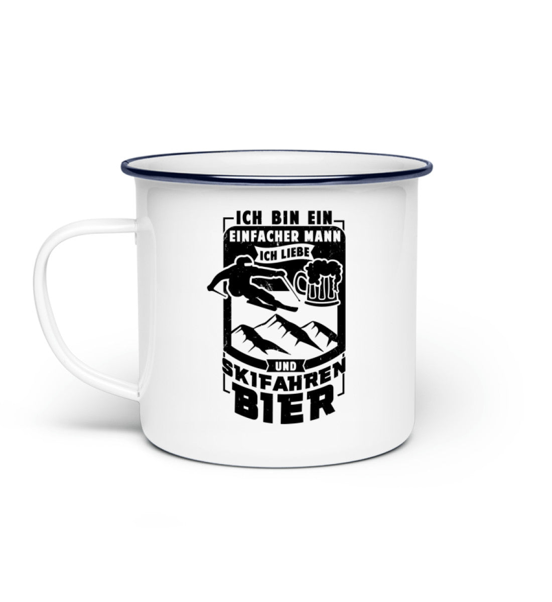 Einfacher Mann - Skifahren und Bier - Emaille Tasse ski Default Title