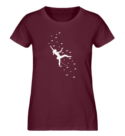 Klettergirl - Damen Premium Organic T-Shirt klettern Weinrot